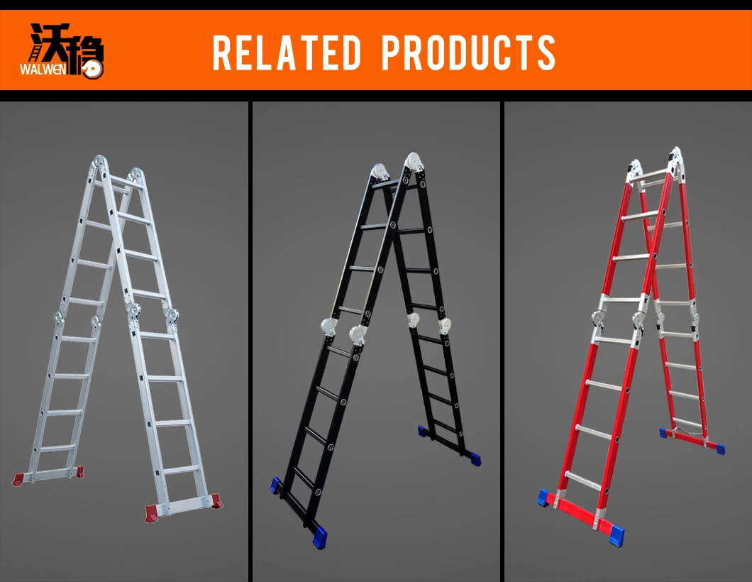 20FT 4X5 Aluminium Multipurpose Foldable Step Ladder with Iron Platfoem